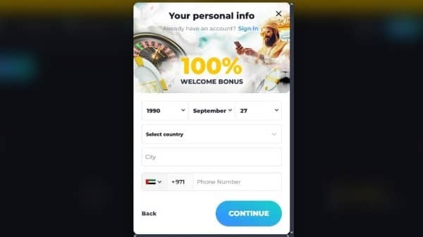 enter your date of birth, phone number and select Saudi Arabia as your country of residence on YYY sport
