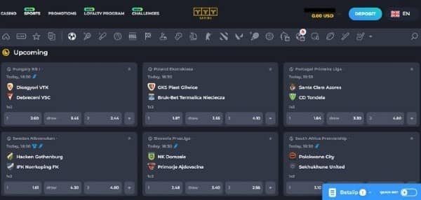 start playing on YYY sport