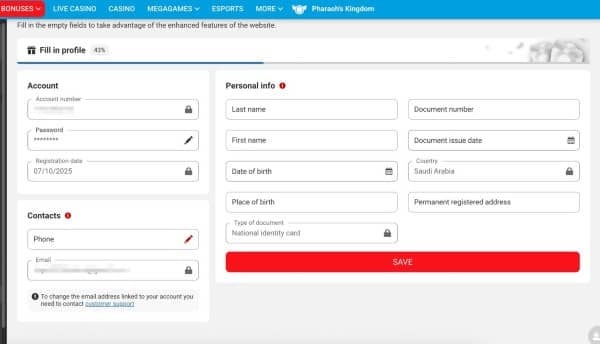 Click the “Register” button to create an account and start betting at Megapari