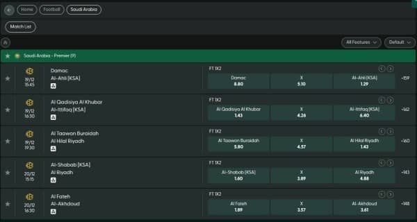راهن على كرة القدم في كاسينيا السعودية